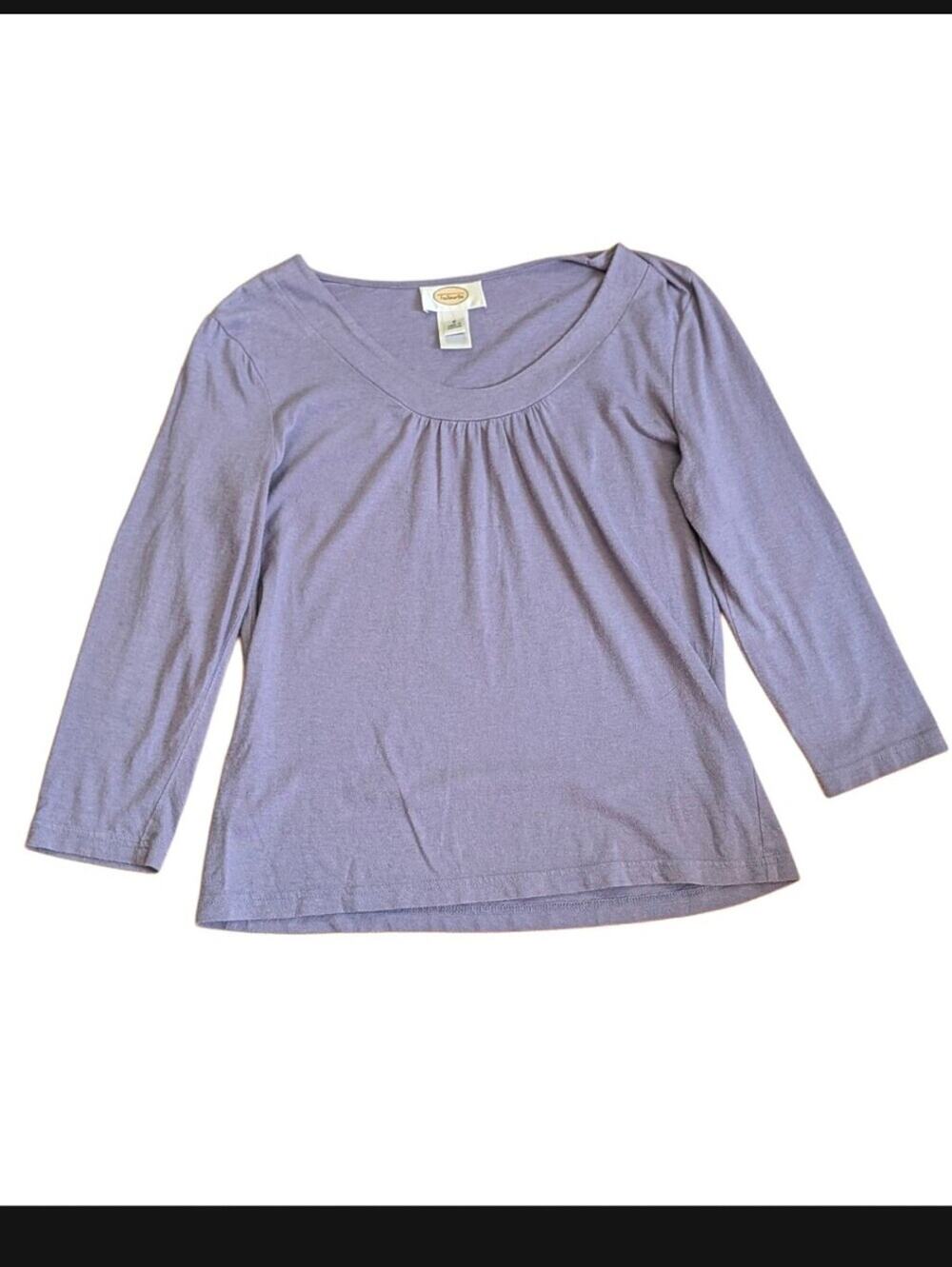 Vintage Talbots Light Purple Cotton Modal Blend 3/4 Sleeve Classic Tee Shirt